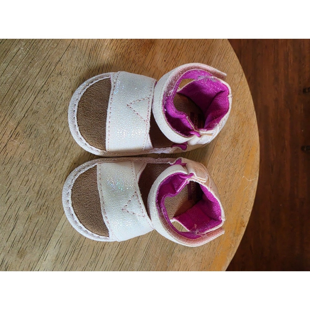 Toms Baby Girls Shiloh Pink Glimmer Sandals Size 1